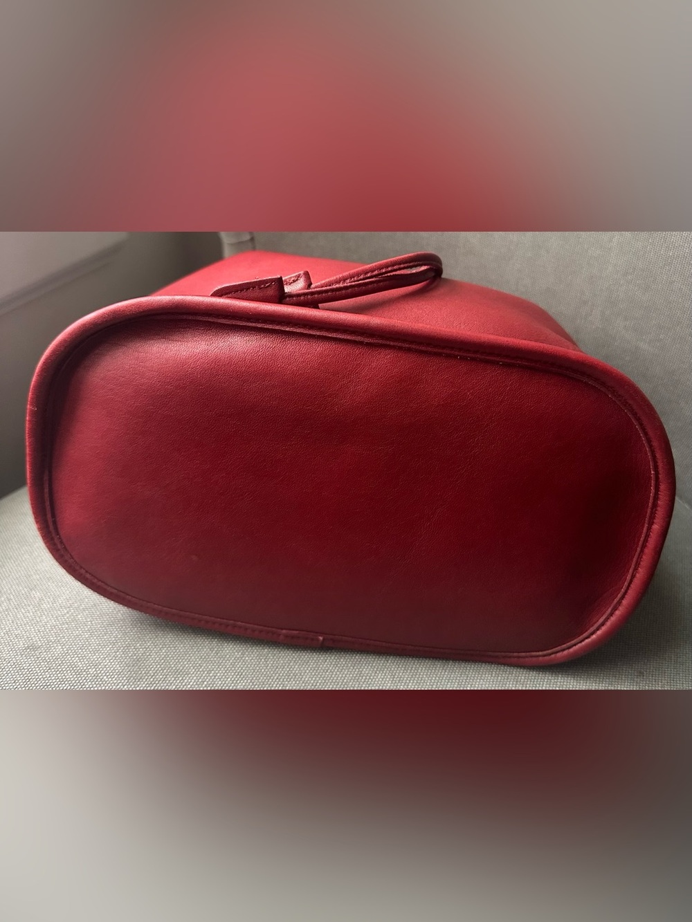 COACH VINTAGE RED LEATHER LULA'S BUCKET DUFFLE BAG 9952 - Picture 5 of 10